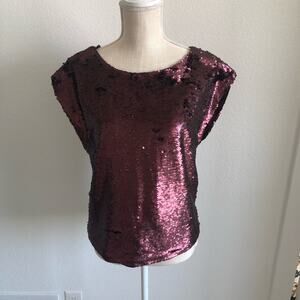 Monoprix Femme Violet Sequin Top - Size 0